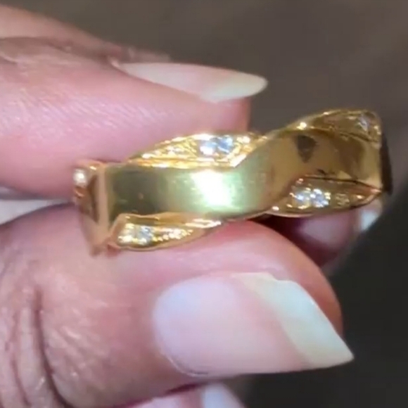 Elegant Mens Gold Plated Ring Sz 13 - Picture 14 of 16